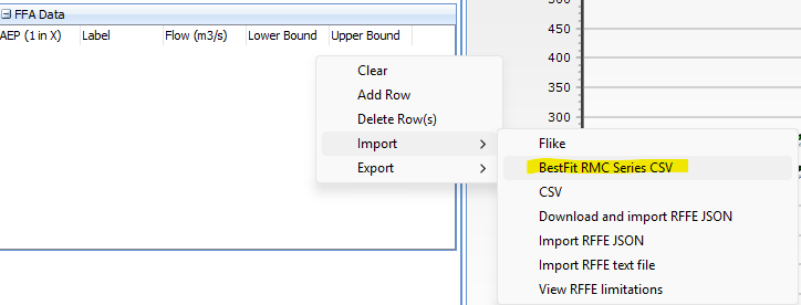Importing BestFit FFA