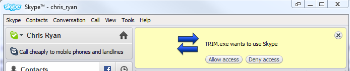 Skype Approval Required